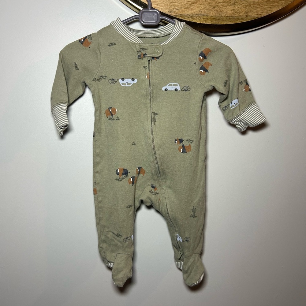Carter's Green Animal Print Footie